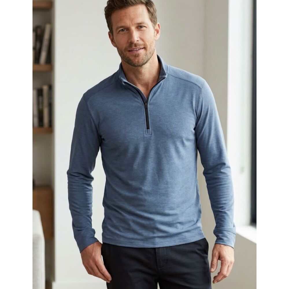 New Old Navy 4-Way-Stretch Performance Half Zip Top Blue Men's Size Medium